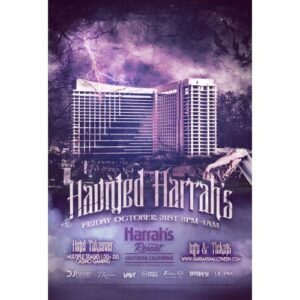haunted harrahs halloween party bus locations pickup info discount hotel dj event info