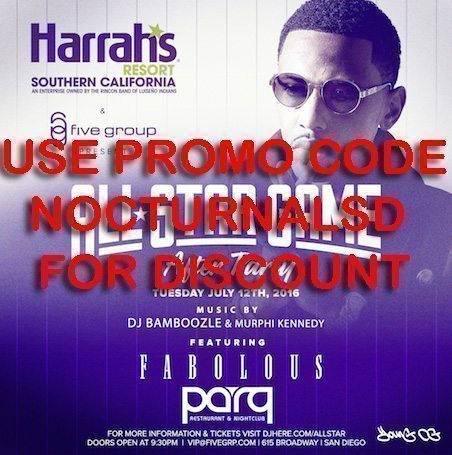 Harrahs All Star Game After Party Discount Promo Code San Diego California