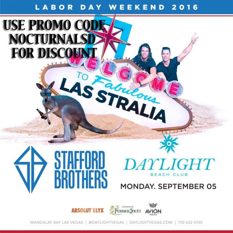 DayLight Las Vegas LABOR DAY 2016 STAFFORD BROTHERS Tickets Discount PROMO CODE Mandalay Bay copy pool party night club light