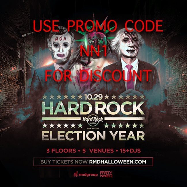 Hardrock Halloween Horror DISCOUNT TICKETS Promo Code San Diego Hotel vip election year