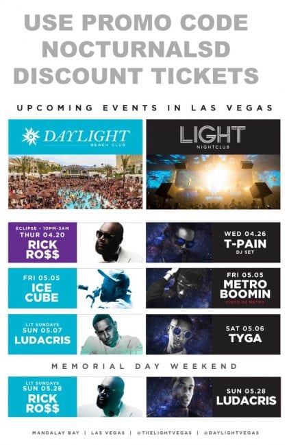 daylight light las vegas club pool tickets discount promo code 2017 mandalay bay casino events