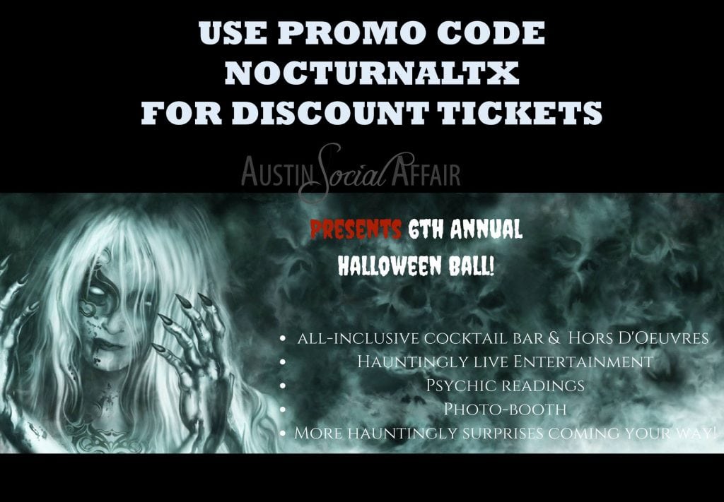 Austin Social Affair IronWood HALLOWEEN BALL DISCOUNT TICKET PROMO CODES 2017 VIP PHASE 1 PHASE 2 PROMOTIONAL CODE COUPON GUEST LIST HALL DOWNTOWN 