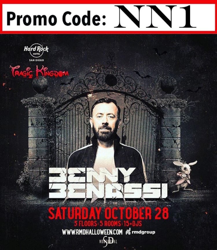 Hard Rock San Diego Halloween 2017 Tickets Discount Promo Code Benny Benassi vip hotel room floatsd club 207 bottle service