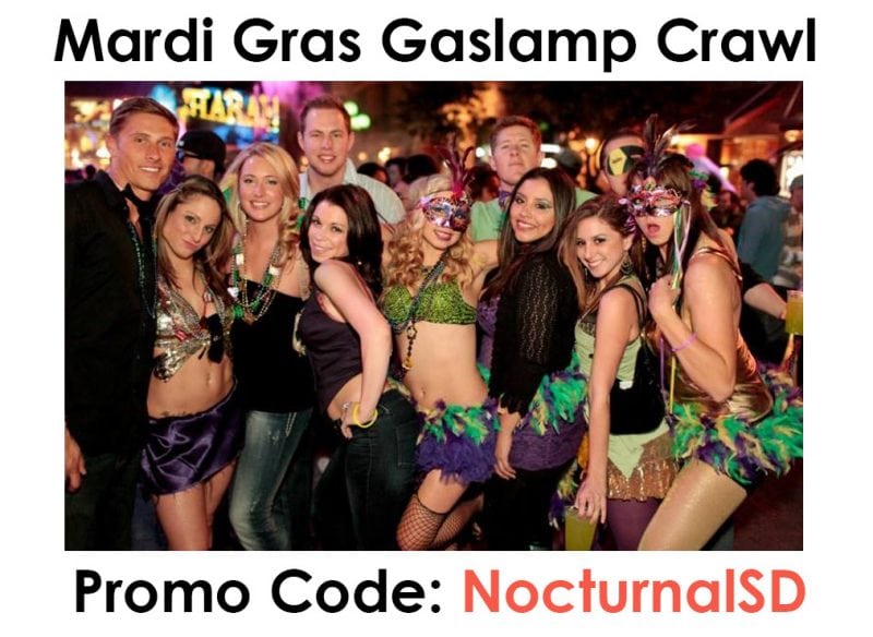 Gaslamp Mardi Gras Crawl 2018 Promo Code Tickets San Diego Discount