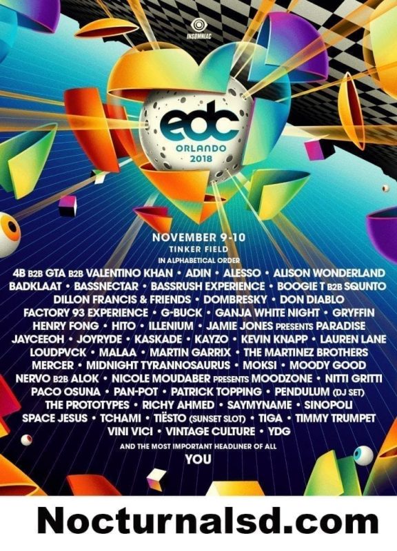 edc orlando 2018 event map set times stages parking discount promotional code coupon free guest list prize win