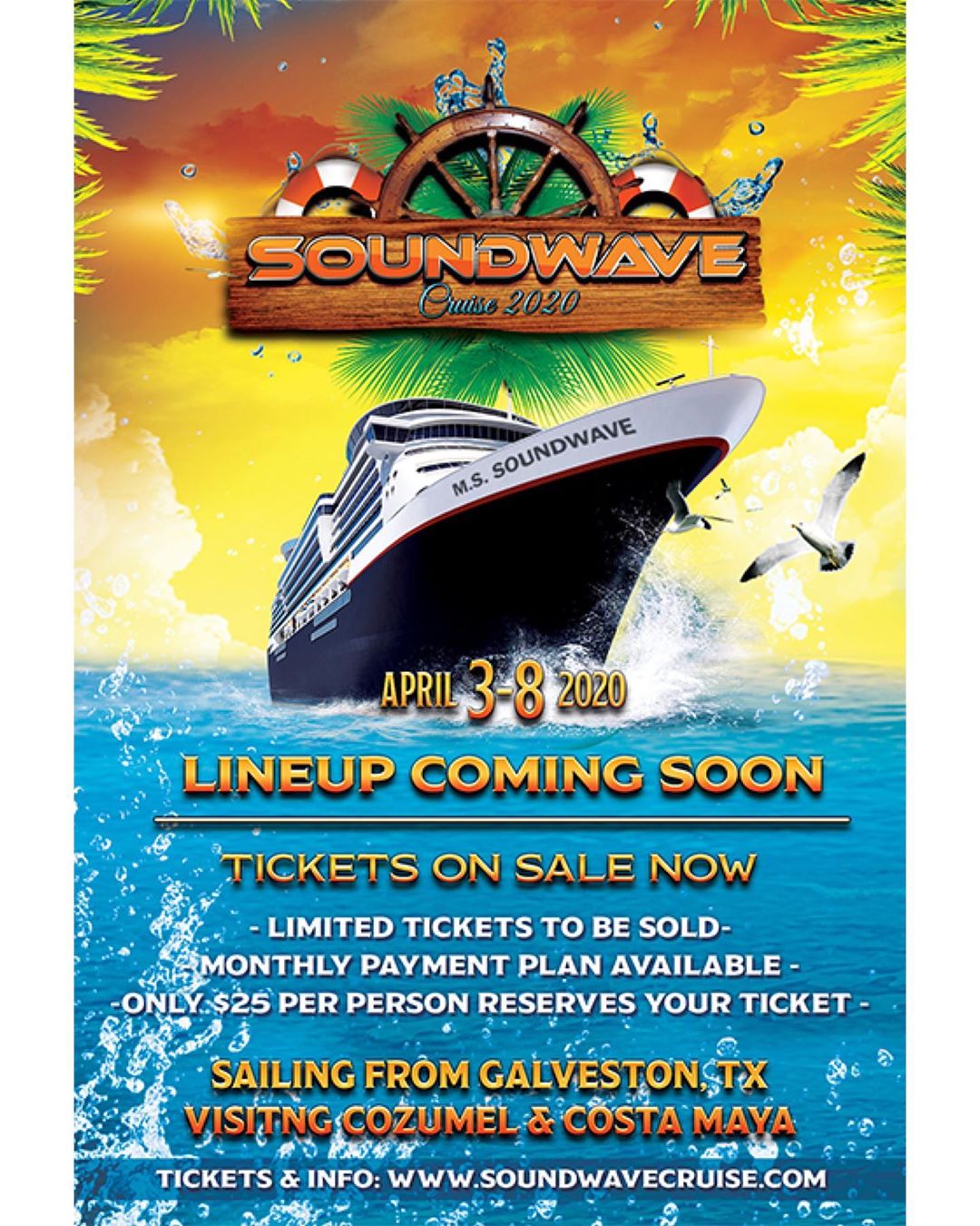 SoundWave Cruise Promo Code 2020, Texas, Galveston, Cozumel, Costa Maya, Royal Caribbean, EDM, Party Cruise, Discount Tickets, VIP Passes, General Admission
