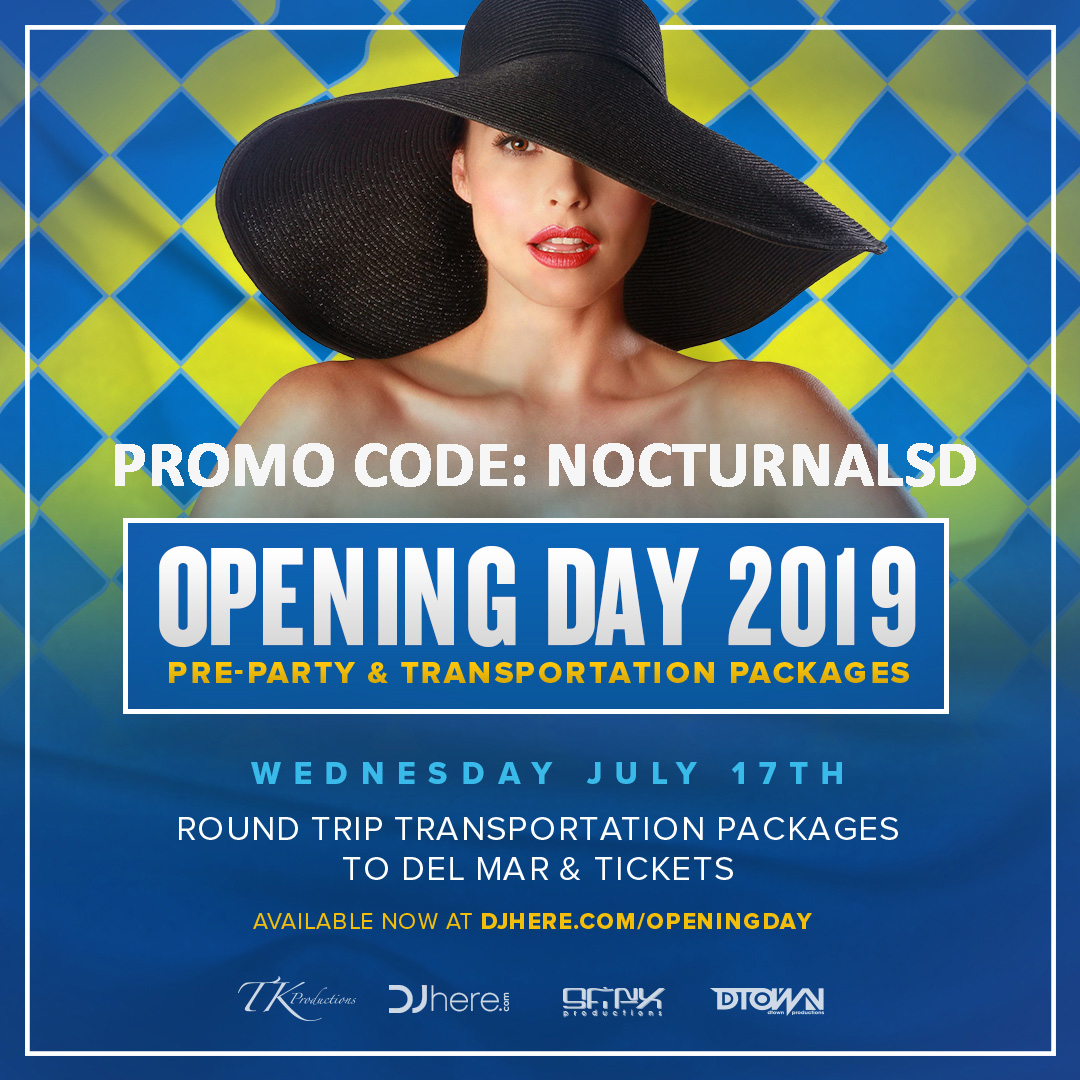 Opening Day Del Mar Party Bus Discount 2019