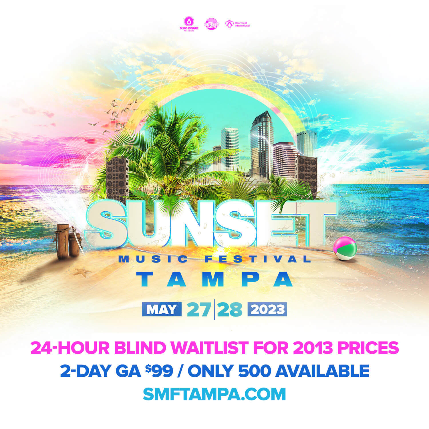 SMF Lineup 2023, Sunset Music Festival Payment Plan Discount Promo Code, 2023 Tickets, Tampa Florida May, Saturday, Sunday, GA Tickets