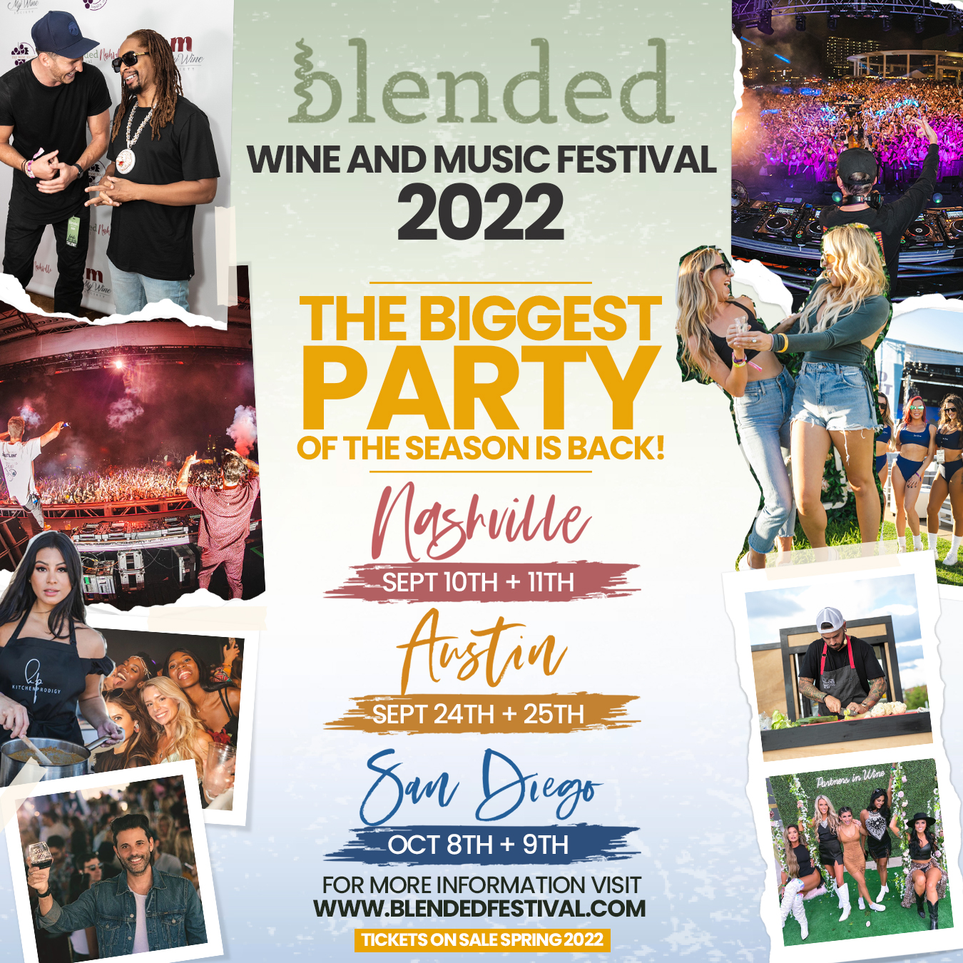 Blended Festival Promo Code, 2022, San Diego, Austin, Tampa, Nashville, Discount Tickets, VIP Passes, GA Passes, Groups, Wine, Drinking, Music, Lineup