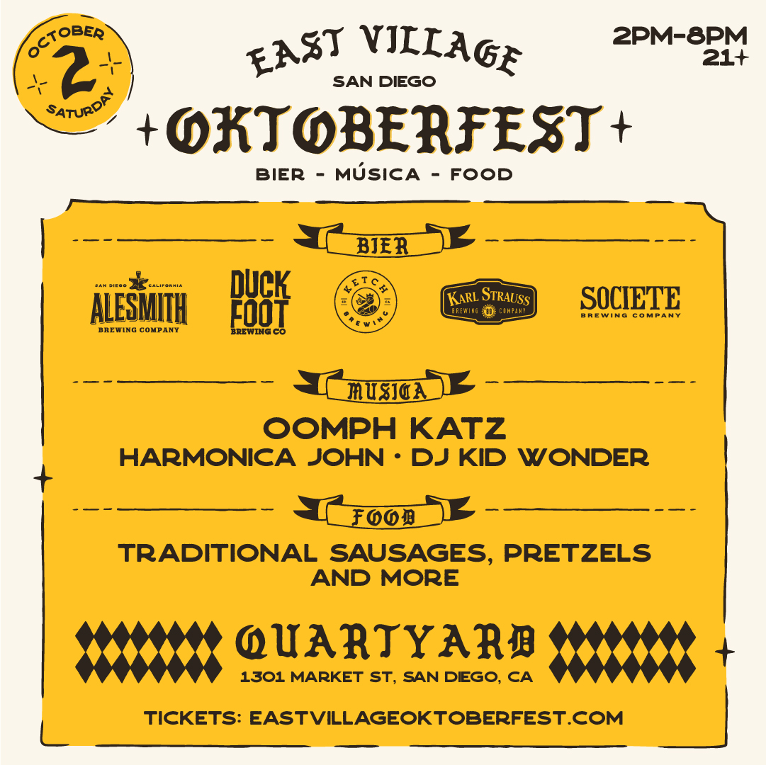East Village Oktoberfest Promo Code, Octoberfest, Discount, Tickets, Passes, San Diego, beer, German, Lager, Barhopping, Hofbrauhaus, Craft, Spirits