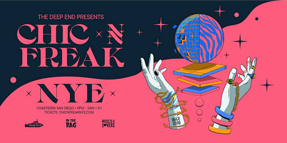 Chic N Freak NYE San Diego Promo Code, New Years Eve, Party, Toast, Music, Gala, Dance, VIP, 2024, Coasterra, Harbor island, Discount Tickets, VIP, Passes