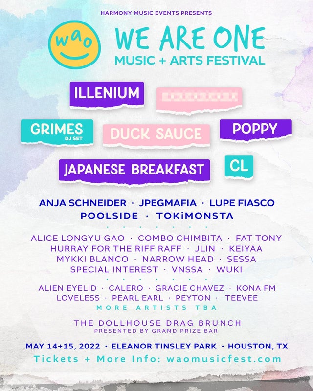 We Are One Festival Promo Code, WAO Festival, Discount Tickets, VIP Passes, GA, 2 Day, Early Bird, Music, Art, DJ, Eleanor Tinsley Park, Houston TX