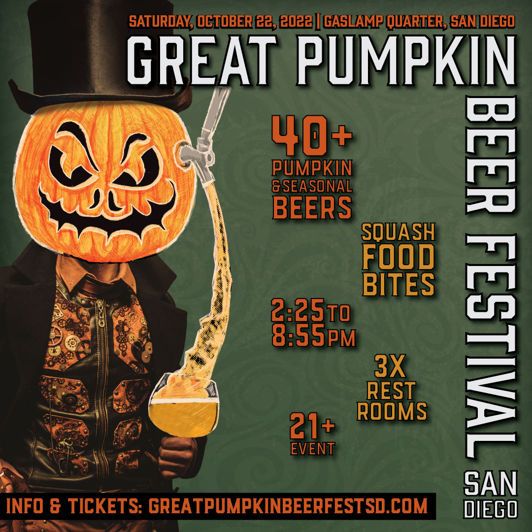 The Great Pumpkin Beer Festival Promo Code, Discount Tickets, VIP Passes, Downtown, San Diego, Gaslamp Quarter, Halloween Party