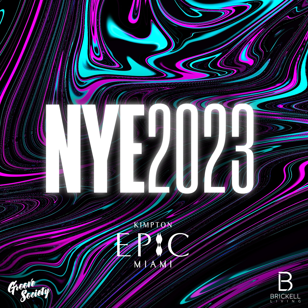 Brickell NYE 2023 Miami Promo Code, Kimpton EPIC Hotel, New Year's Eve, Party, VIP, Celebrate, GA, Celebration, DJ, Club