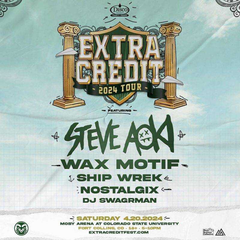 The Extra Credit Fest Promo Code, Discount Tickets, GA, VIP, Concert, DJ, Moby Arena, Colorado State, Fort Collins, CO
