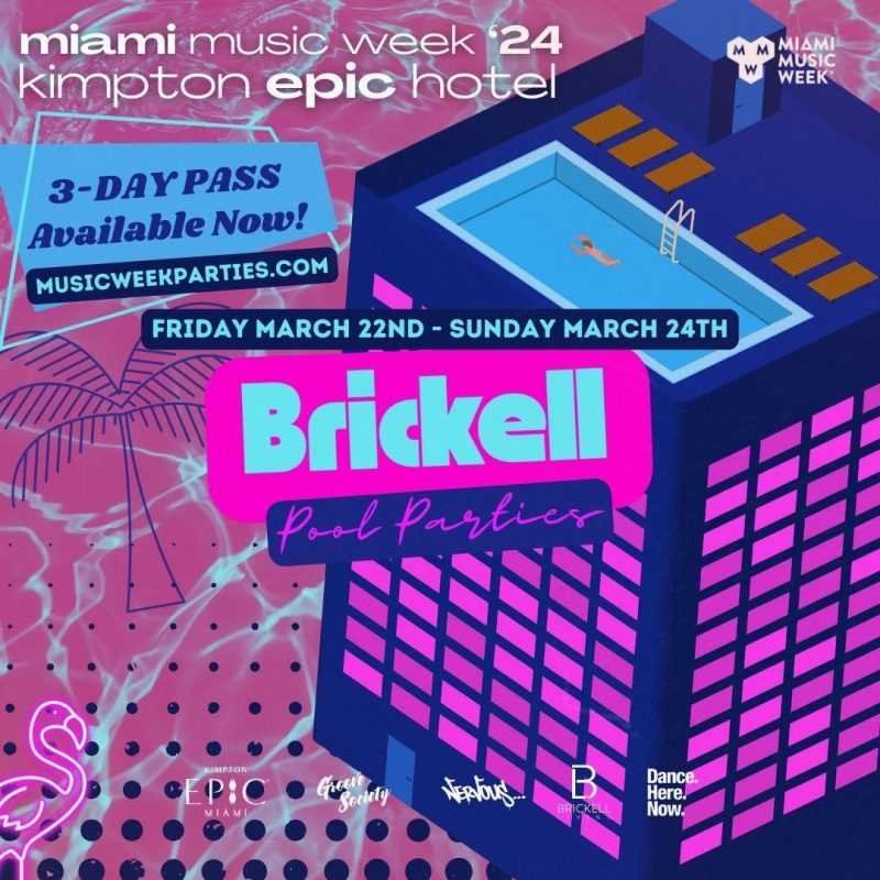 MMW 2024 Brickell Pool Parties Promo Code, 3 Day Pass, Miami Music Week, Kimpton Epic Hotel, Discount