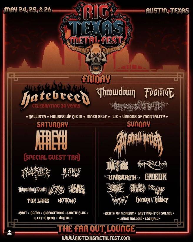 Big Texas Metal Fest Promo Code, Discount, VIP Passes, GA, Music, Weekend, Austin TX, Texas, Rage